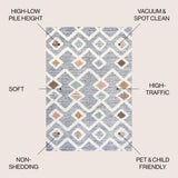 Shalon Trellis High-low Area Rug