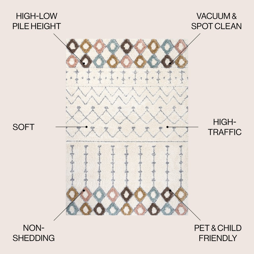 Zizi Moroccan Trellis Plush Carved Area Rug