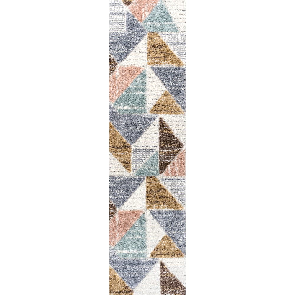 Fiori Geometric Scandi Colorblock Carved Area Rug