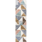 Fiori Geometric Scandi Colorblock Carved Area Rug