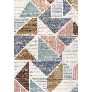 Fiori Geometric Scandi Colorblock Carved Area Rug