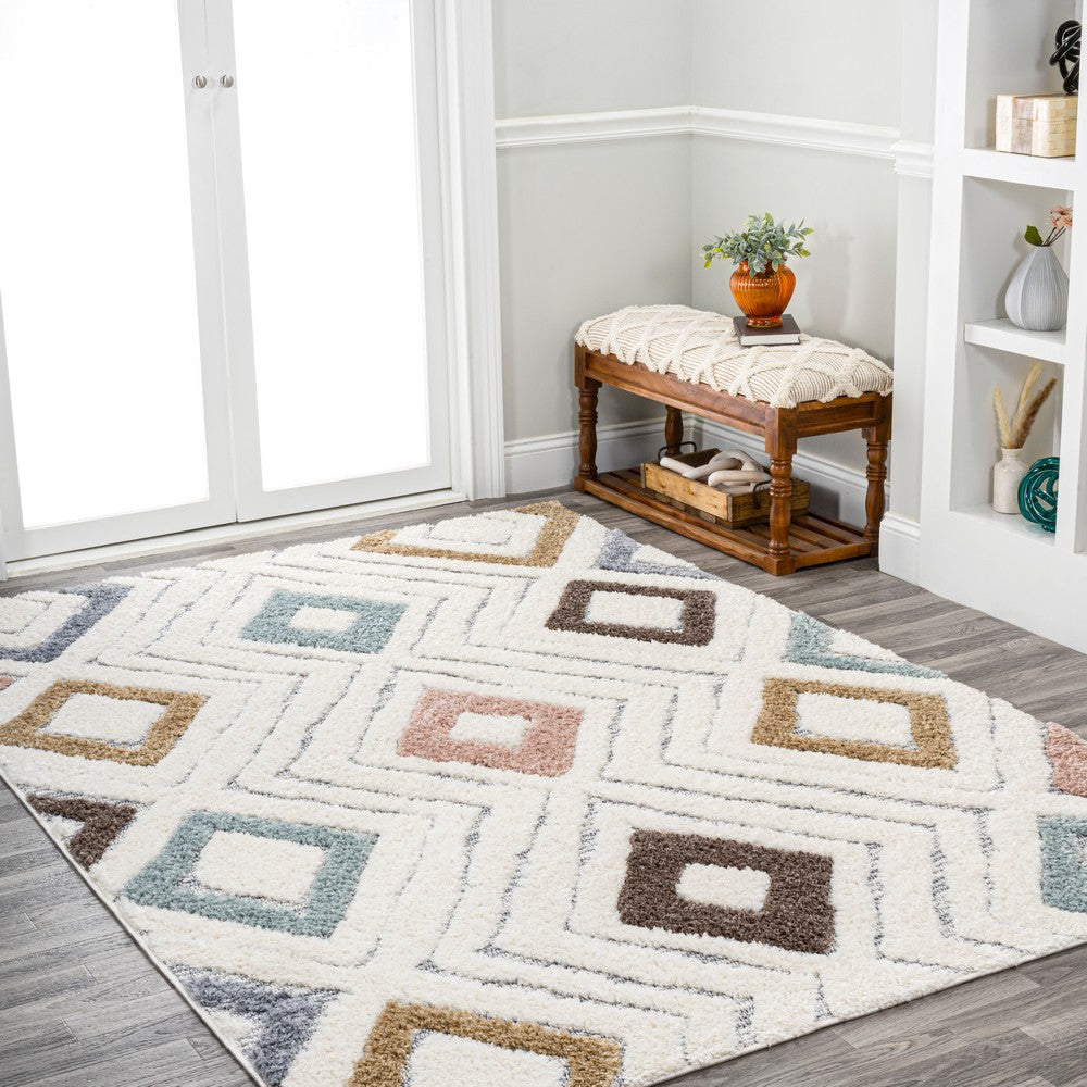 Maira Diamond Tribal High-low Area Rug