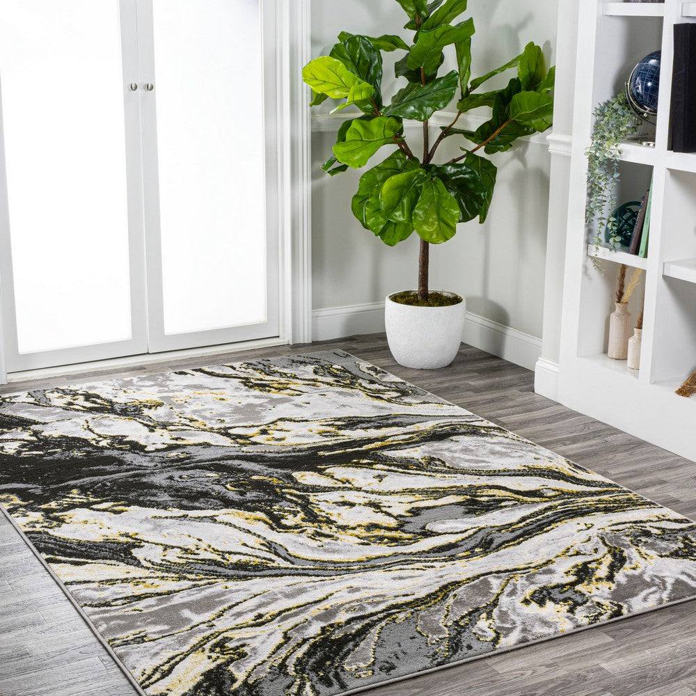 Batura Swirl Marbled Abstract Area Rug