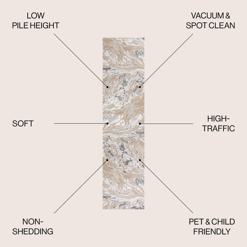 Batura Swirl Marbled Abstract Area Rug