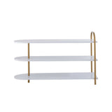 Unity Modern 24" 9-Pair 3-Tier Iron Curved Decker Shoe Rack