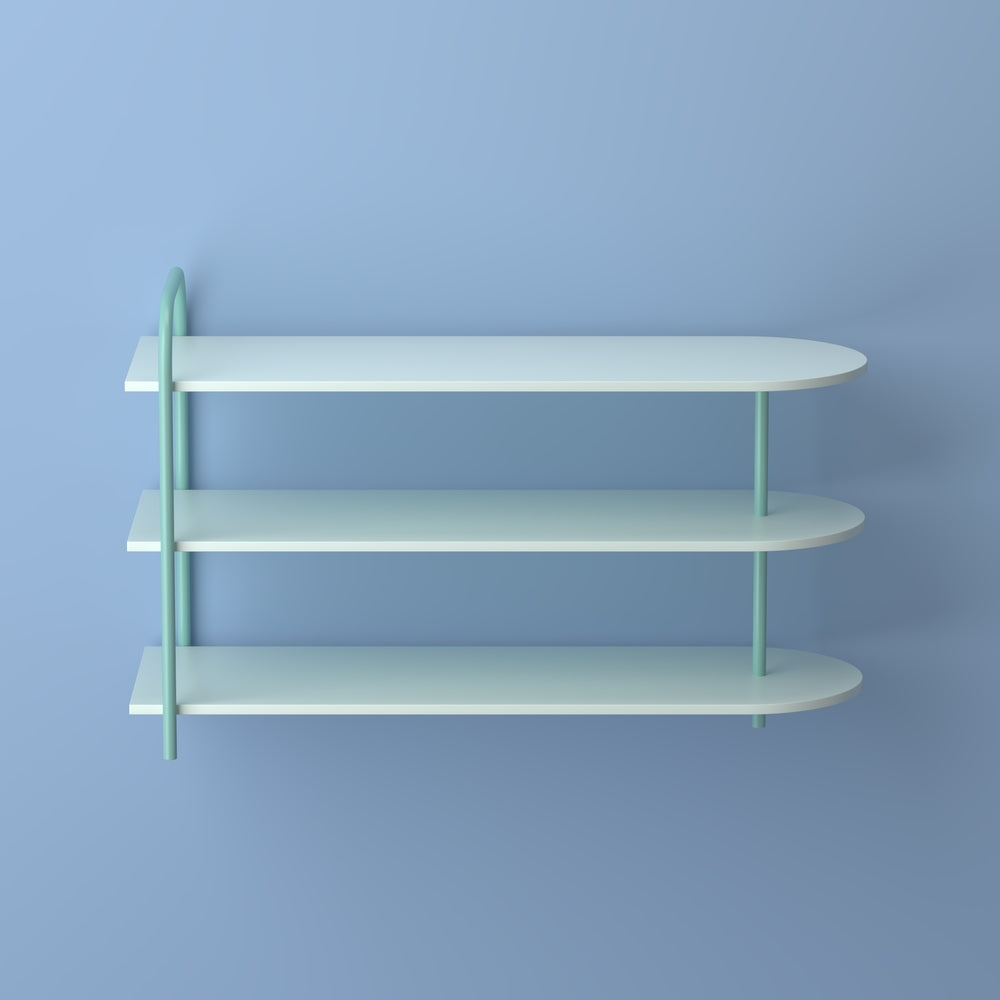 Unity Modern 24" 9-Pair 3-Tier Iron Curved Decker Shoe Rack