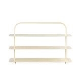 Coffe Minimalist 24.5" 9-Pair 3-Tier Iron Thin Flat Plate Shoe Rack