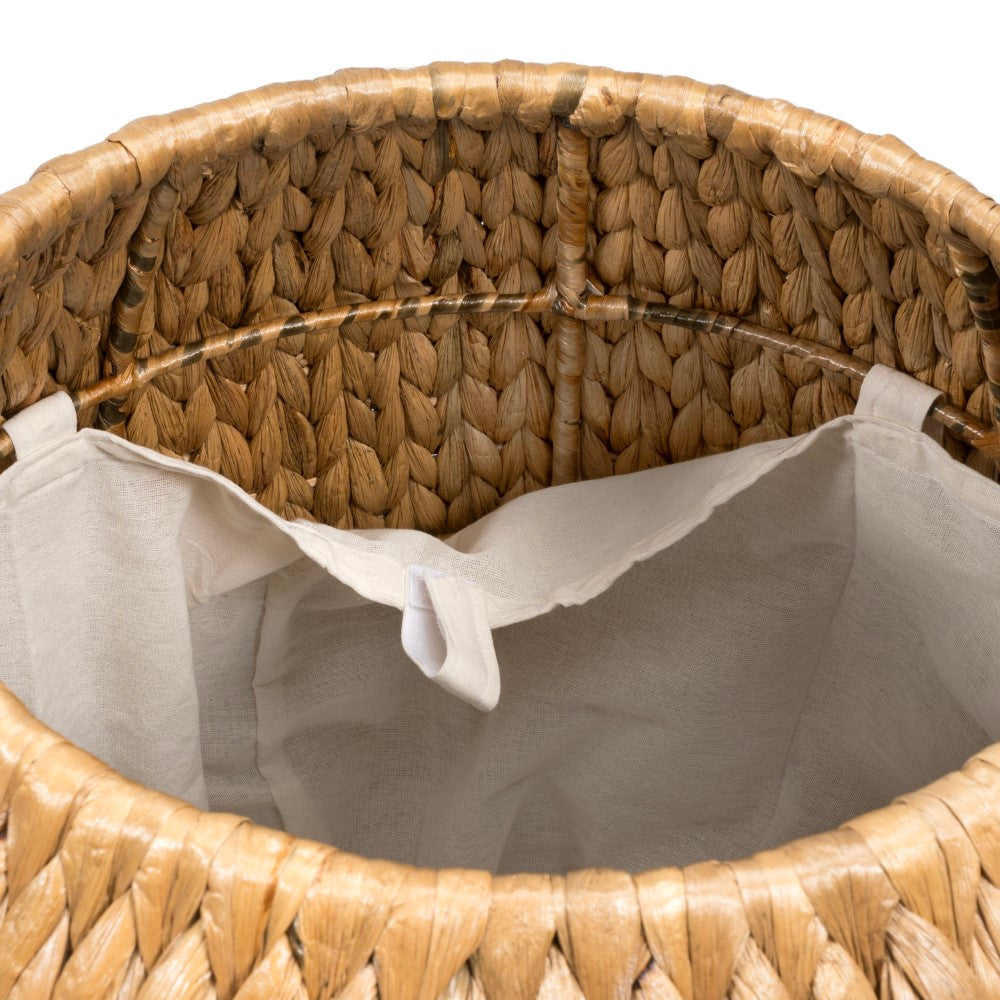 Colt 17" Coastal Bohemian Handwoven Hyacinth Storage Stool with Lid