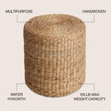 Zoey Modern Coastal Hand-Woven Hyacinth Stool