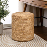 Zoey Modern Coastal Hand-Woven Hyacinth Stool