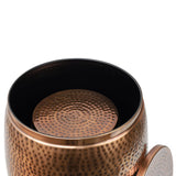 Merida Modern Rustic 2-Piece Hammered Metal Drum Storage Side Tables with Lids