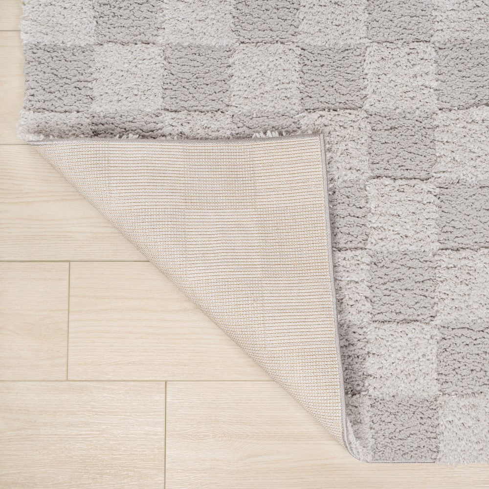 Driftvale Geometric Checker High-low Shag Area Rug