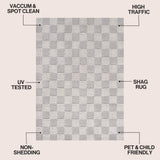 Driftvale Geometric Checker High-low Shag Area Rug