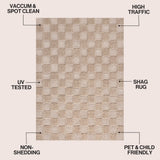 Driftvale Geometric Checker High-low Shag Area Rug