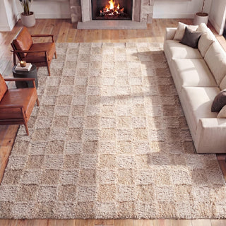 Driftvale Geometric Checker High-low Shag Area Rug