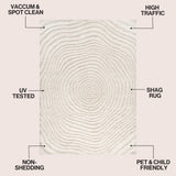 Sandmere Concentric Ring High-low Shag Area Rug