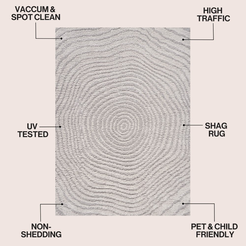 Sandmere Concentric Ring High-low Shag Area Rug