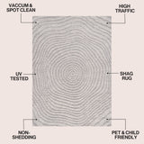 Sandmere Concentric Ring High-low Shag Area Rug