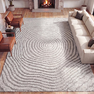Sandmere Concentric Ring High-low Shag Area Rug