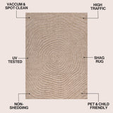Sandmere Concentric Ring High-low Shag Area Rug