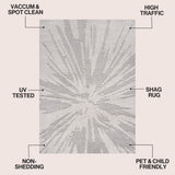 Willowshade Sunburst Abstract High-low Shag Area Rug