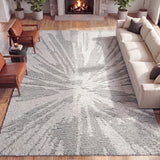 Willowshade Sunburst Abstract High-low Shag Area Rug
