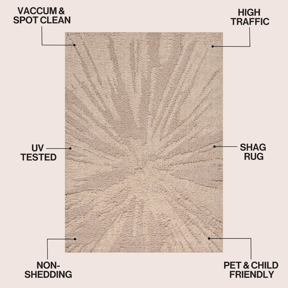 Willowshade Sunburst Abstract High-low Shag Area Rug