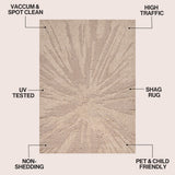 Willowshade Sunburst Abstract High-low Shag Area Rug