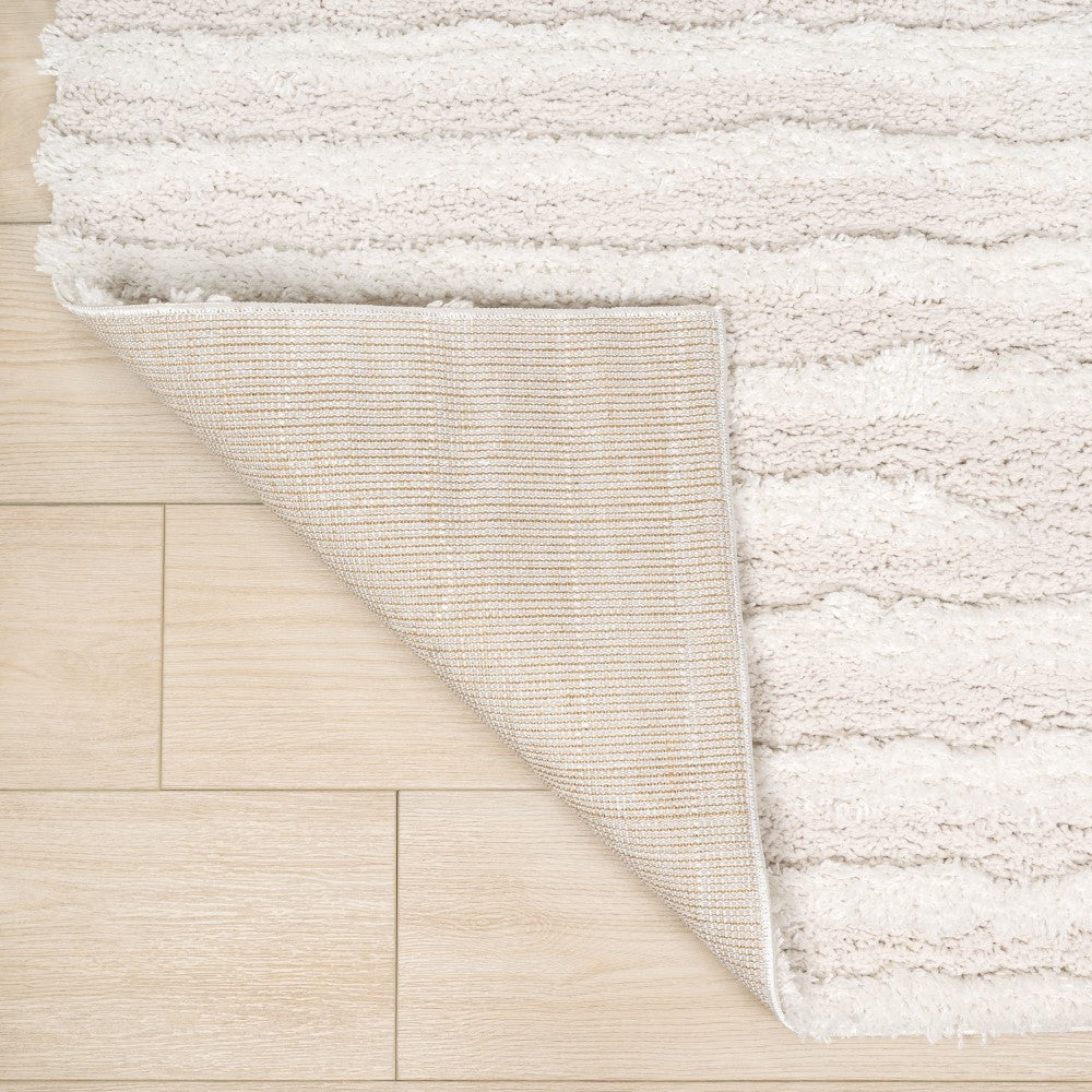 Earthyn Distressed Linear Stripe High-low Shag Area Rug