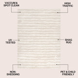 Earthyn Distressed Linear Stripe High-low Shag Area Rug
