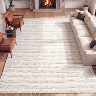 Earthyn Distressed Linear Stripe High-low Shag Area Rug