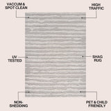 Earthyn Distressed Linear Stripe High-low Shag Area Rug