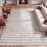 Earthyn Distressed Linear Stripe High-low Shag Area Rug