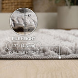 Earthyn Distressed Linear Stripe High-low Shag Area Rug