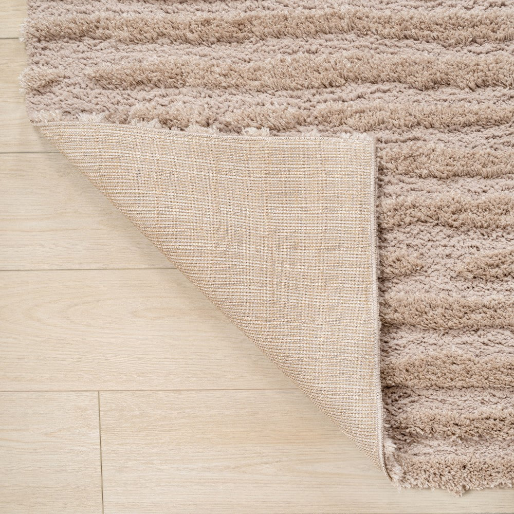 Earthyn Distressed Linear Stripe High-low Shag Area Rug