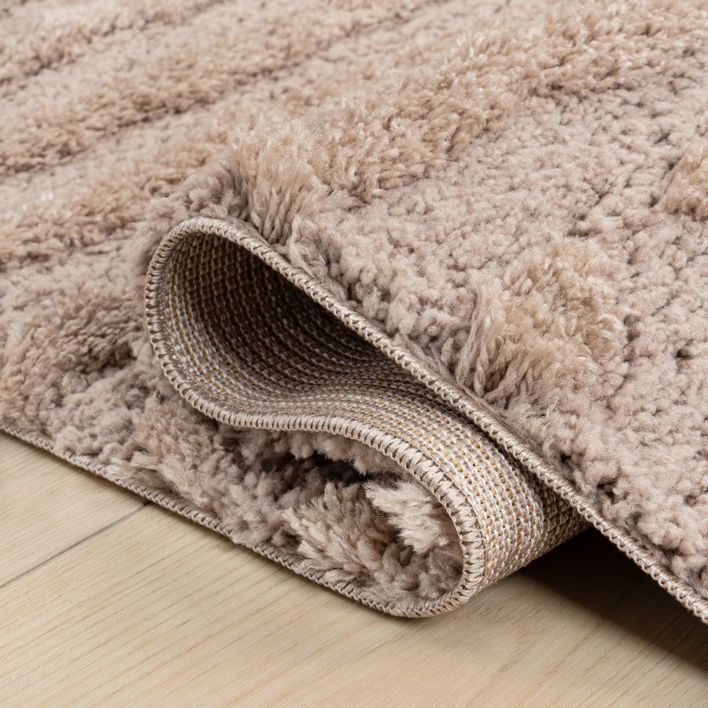 Earthyn Distressed Linear Stripe High-low Shag Area Rug
