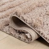 Earthyn Distressed Linear Stripe High-low Shag Area Rug