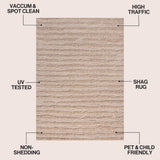 Earthyn Distressed Linear Stripe High-low Shag Area Rug