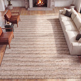 Earthyn Distressed Linear Stripe High-low Shag Area Rug