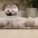 Earthyn Distressed Linear Stripe High-low Shag Area Rug