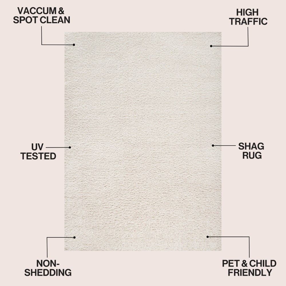 Veloura Modern Luxe Solid High-pile Shag Area Rug