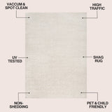 Veloura Modern Luxe Solid High-pile Shag Area Rug