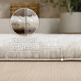 Veloura Modern Luxe Solid High-pile Shag Area Rug