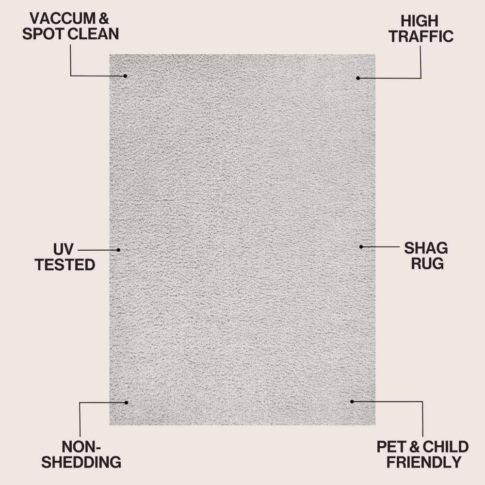 Veloura Modern Luxe Solid High-pile Shag Area Rug