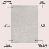 Veloura Modern Luxe Solid High-pile Shag Area Rug