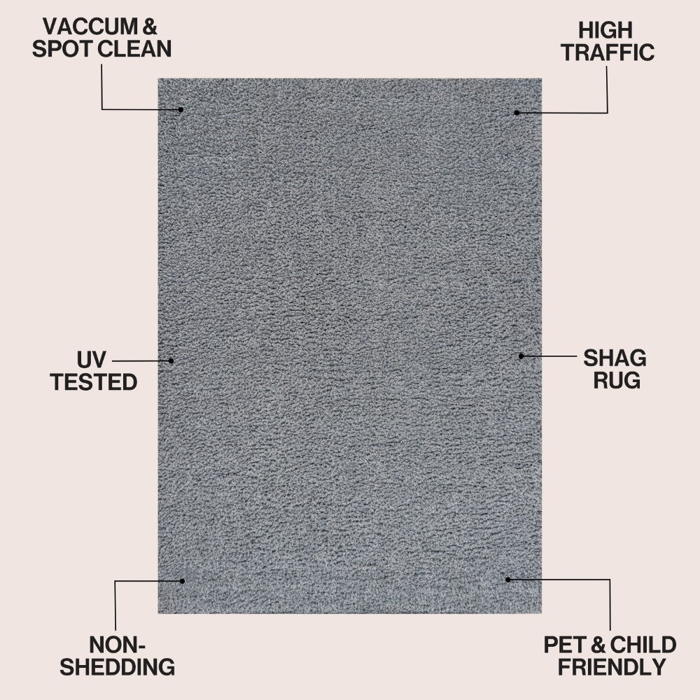 Veloura Modern Luxe Solid High-pile Shag Area Rug