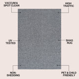 Veloura Modern Luxe Solid High-pile Shag Area Rug