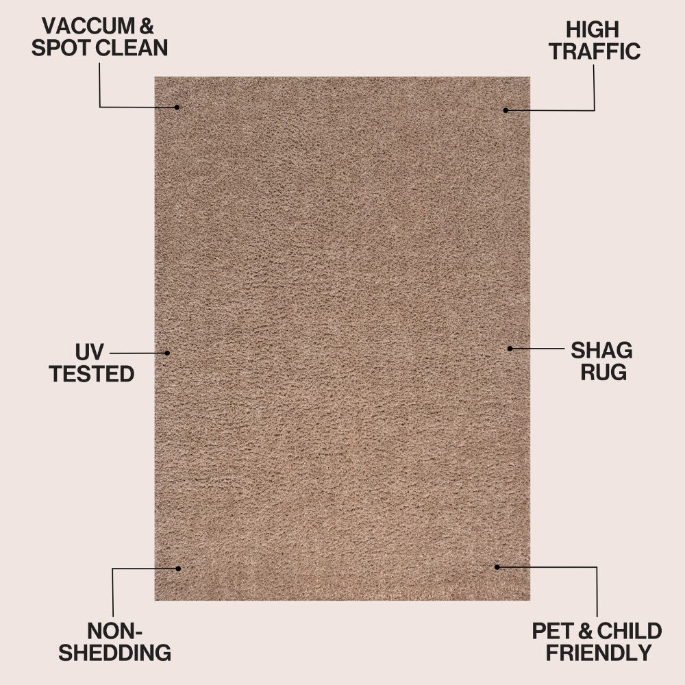 Veloura Modern Luxe Solid High-pile Shag Area Rug