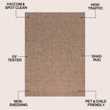 Veloura Modern Luxe Solid High-pile Shag Area Rug