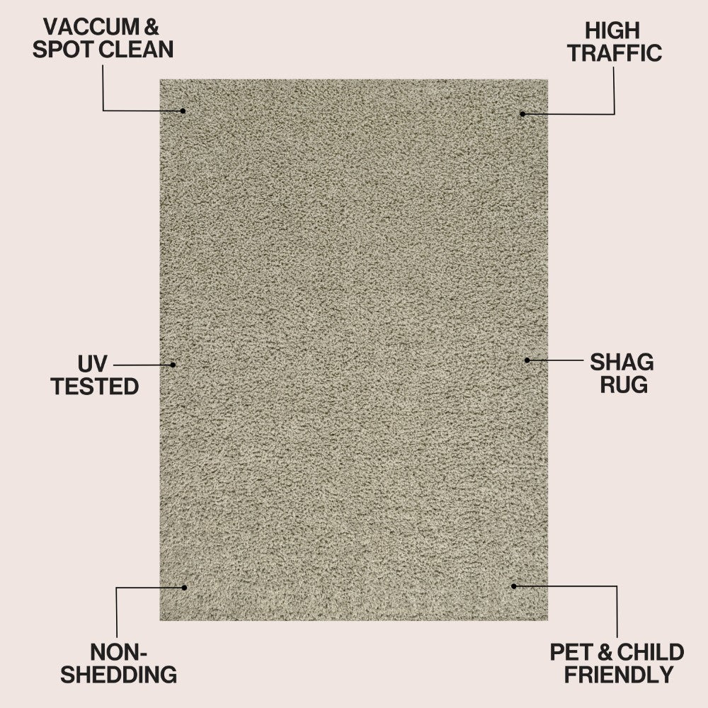 Veloura Modern Luxe Solid High-pile Shag Area Rug